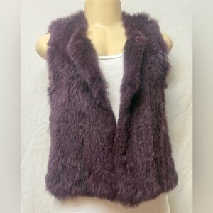 525 America Women's Purple Rabbit Fur Vest Size M